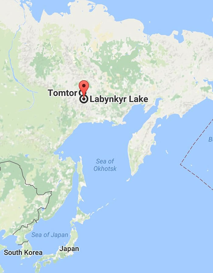 「水怪」疑似再现西伯利亚地区的拉本克尔湖(Labynkyr Lake)湖泊中
