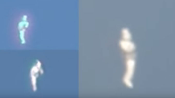 美国洛杉矶上空出现人形UFO