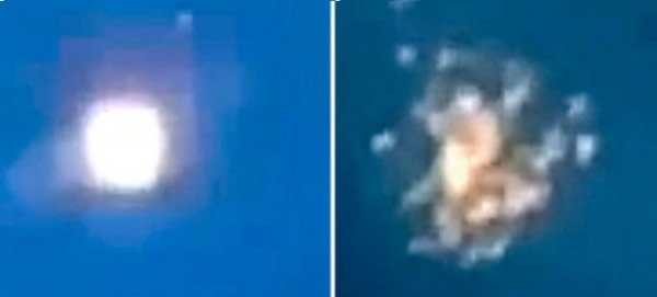 美国加州上空UFO爆炸？