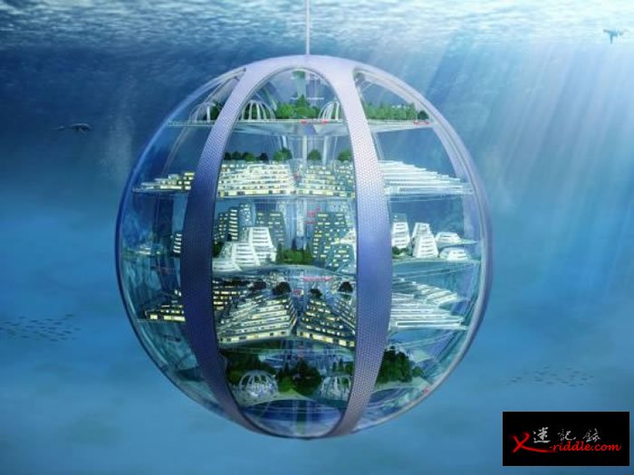 “水底气泡城市”的外型可以十分庞大。图为其构想图。