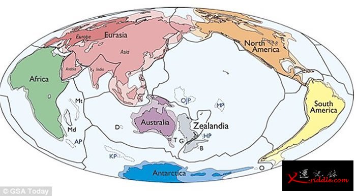 澳大利亚东部发现世界第八洲Zealandia：面积490万平方公里 8500万年前沉入海中