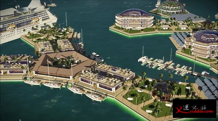 海上城市以不同平台构成。