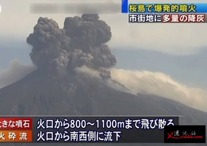 樱岛火山再度大规模喷发。