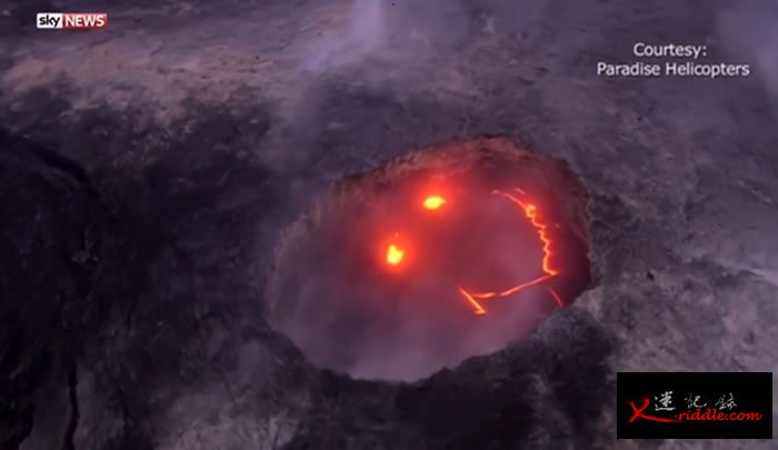 美国夏威夷基拉韦厄火山喷发出现“恐怖微笑”