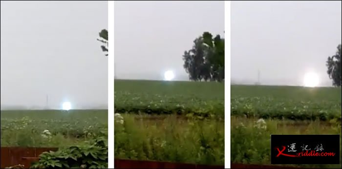 俄罗斯农田惊现火球状UFO 实为罕见球状闪电