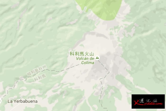 科利马火山位置图。