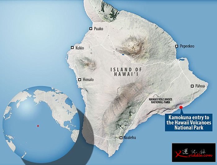 美国夏威夷卡莫库纳火山除夕爆发 游客直击溶岩掉入海
