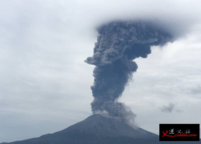 樱岛火山再喷发。