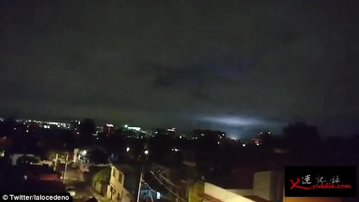 墨西哥大地震出现异象 绿光天际闪耀犹如末日