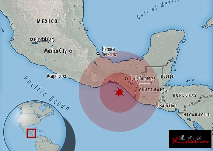 墨西哥大地震出现异象 绿光天际闪耀犹如末日