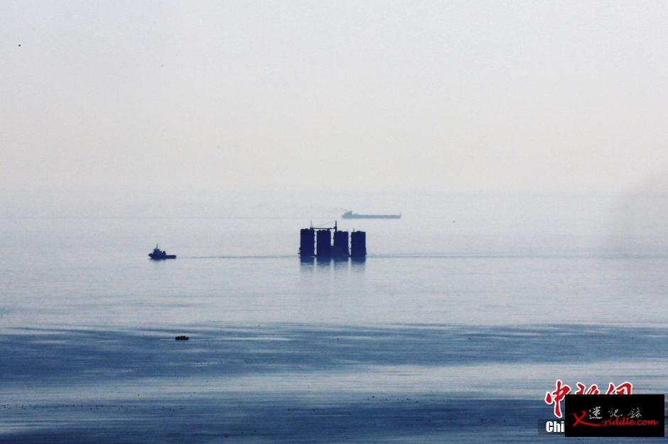 青岛灵山湾海域出现“海市蜃楼”奇观