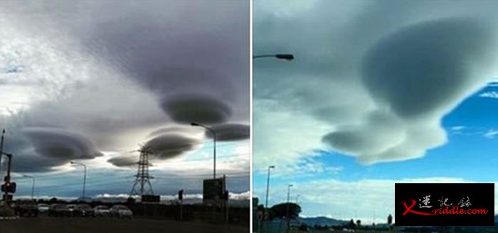 南非开普敦天空出现罕见荚状云：犹如外星飞碟舰队降临