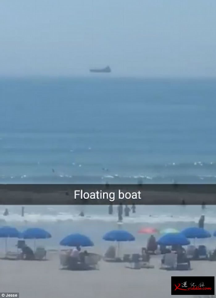 美国佛罗里达州海滩惊现海市蜃楼 轮船半空航行疑幻似真